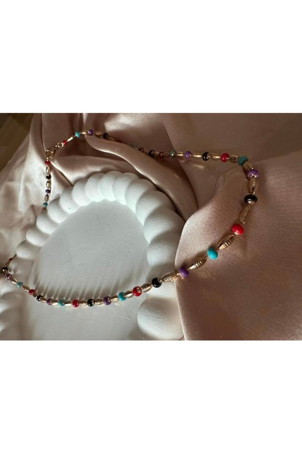 Renkli Toplu Çelik Kolye - 1