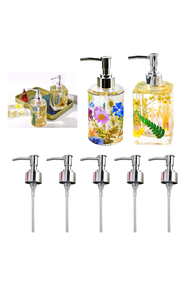 Liquid Soap Dispenser Pump Liquid Soap Dispenser Pump Apparatus Nickel - 5 Pieces