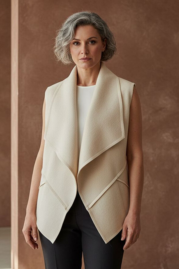 EKRU KEÇE YELEK - 1