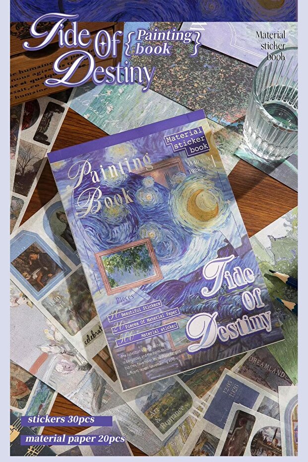 Bullet Journal and Scrapbook Sticker Set - 50 Sheets Van Gogh and Monet Art Themed Journal Decoration