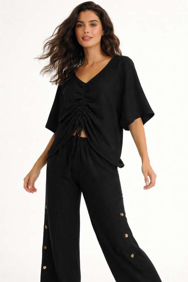 طقم موسلين أسود - 3