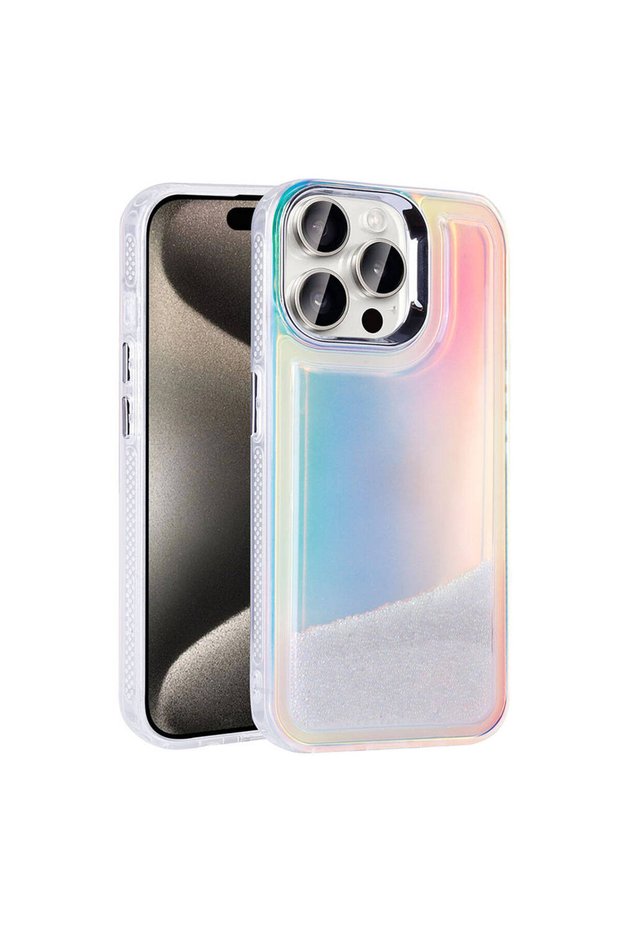 iPhone 15 Pro Max Case with Airbag, Colorful Back Surface, Movable Bead Design, Silicone Cover