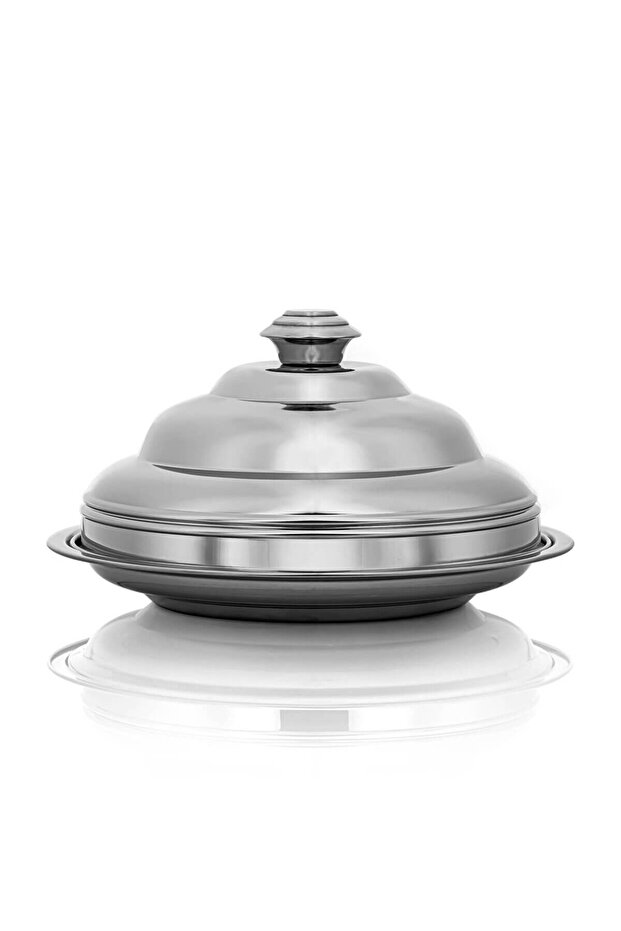 35 CM Orchid Collection Stainless Steel Koozy Tray Silver