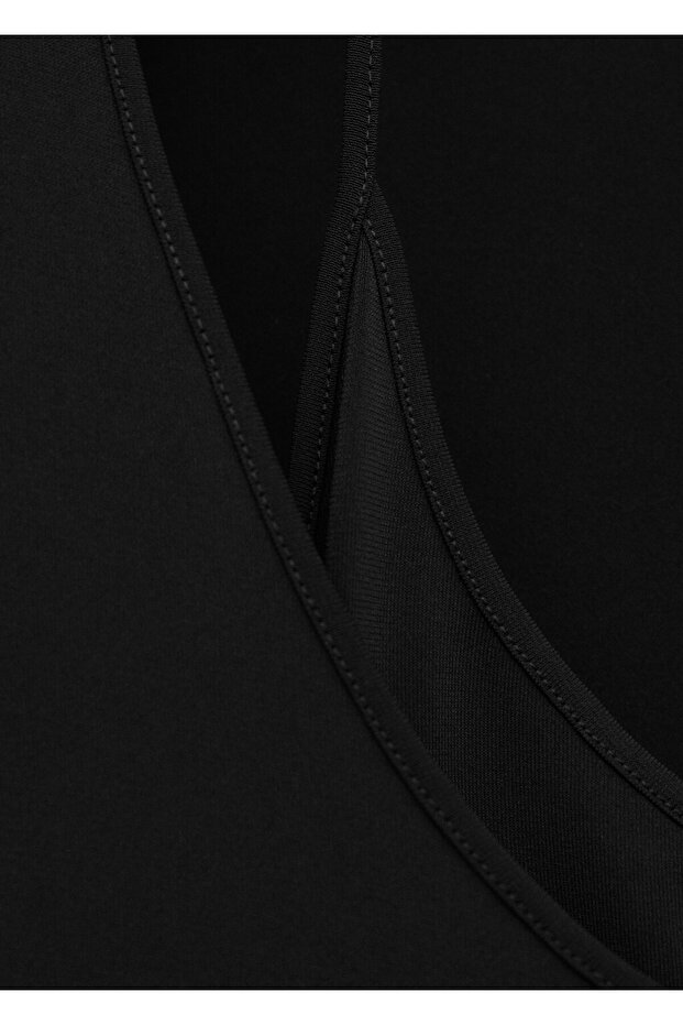 İnce triko yakalı elbise - 5