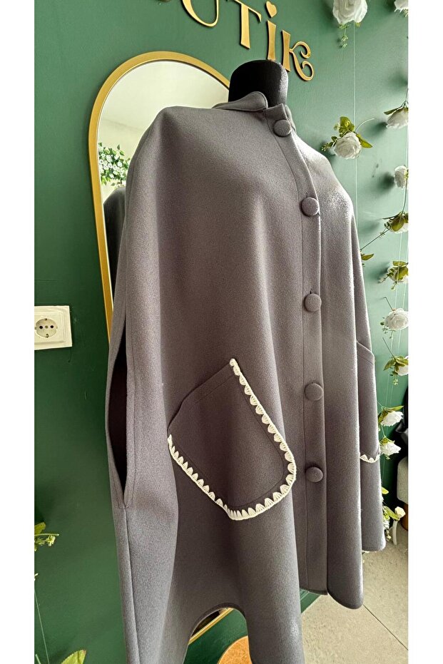 kadın kaşe panço - 2