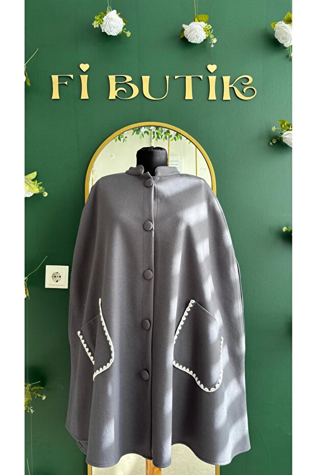 kadın kaşe panço - 1