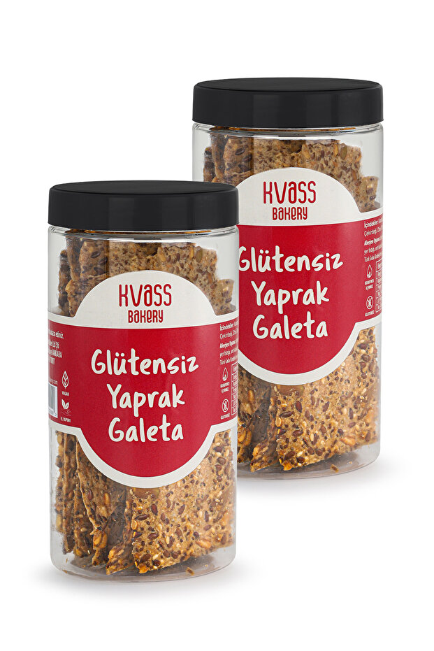 Kvass Bakery 2'li Glütensiz Yaprak Galeta • Vegan • Sağlıklı Atıştırmalık