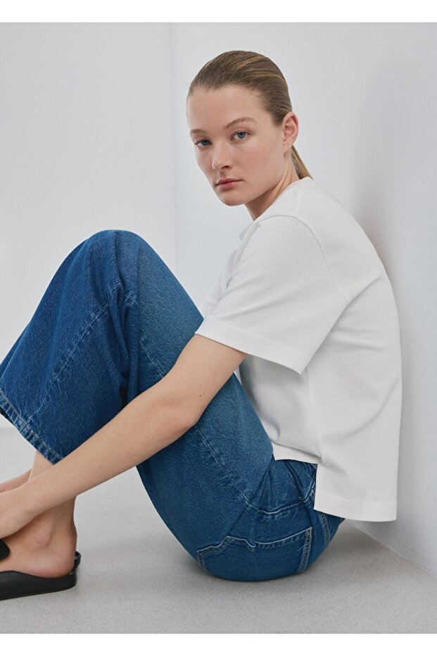 Oversize pamuklu tişört - 7