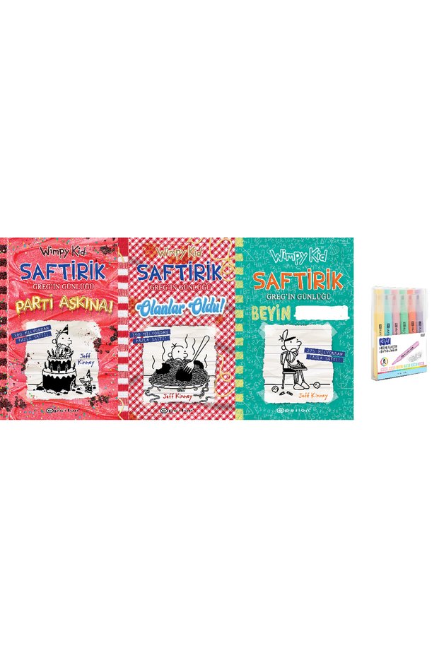 Saftirik 20: Parti Aşkına! + Olanlar Oldu + Beyin Bdava 3 Kitap Set (Pencil Set Hd)