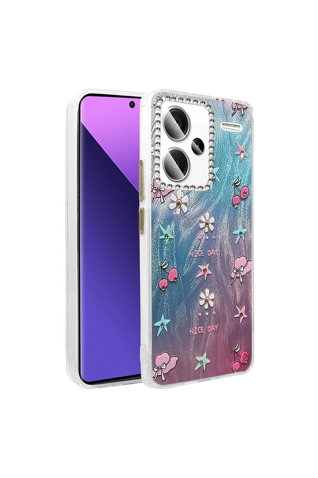 غطاء حماية لهاتف Redmi Note 13 Pro Plus بنمط مرآة - نمط 4 - 1