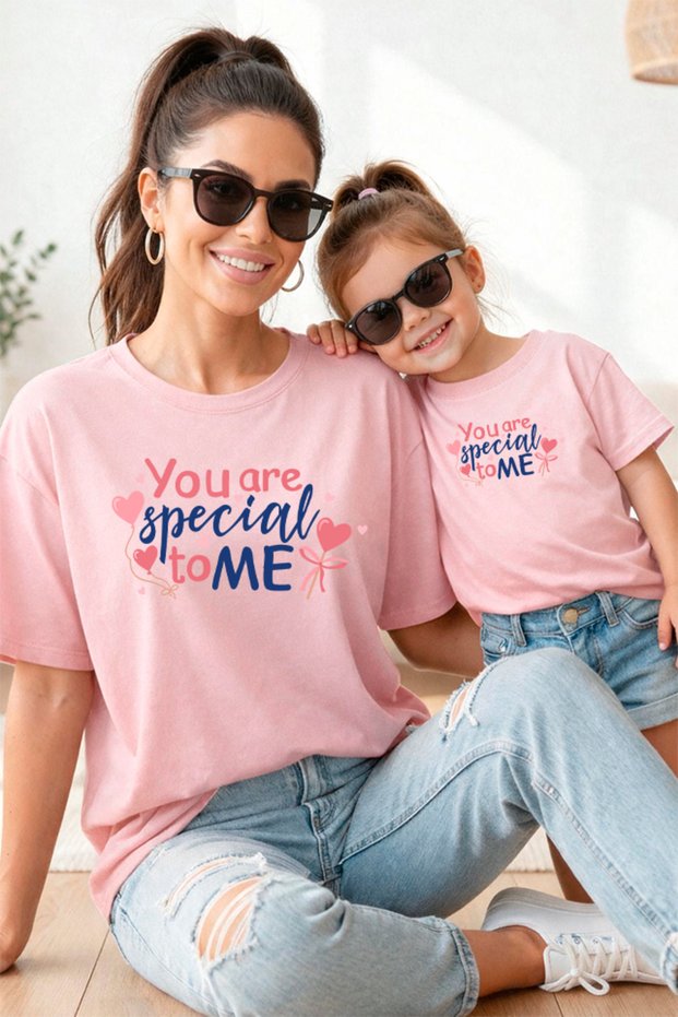 Mother Daughter 100% Cotton T-Shirt Mama Mini Mother Daughter Single Price