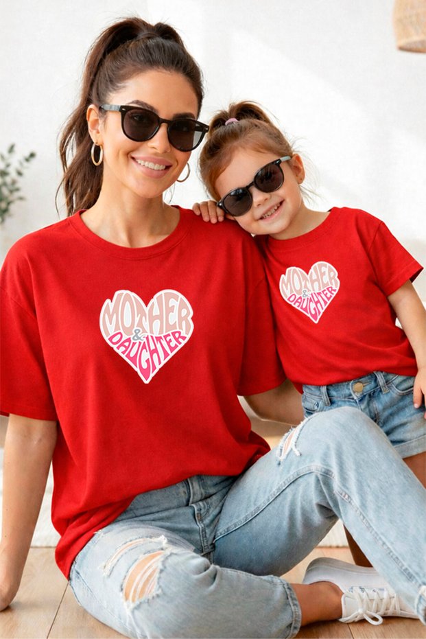Mother Daughter 100% Cotton T-Shirt Mama Mini Mother Daughter Single Price