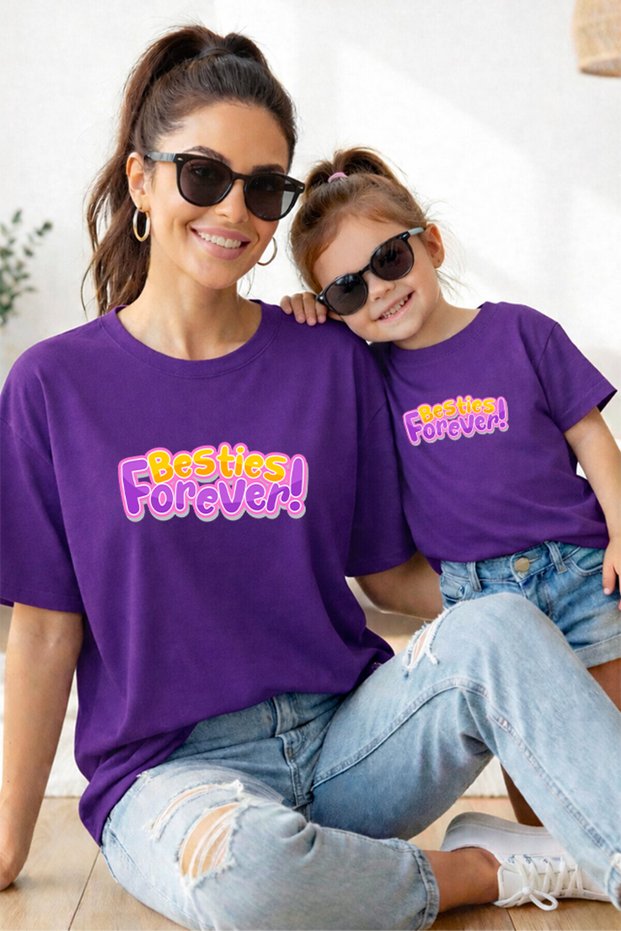 Mother Daughter 100% Cotton T-Shirt Mama Mini Mother Daughter Single Price