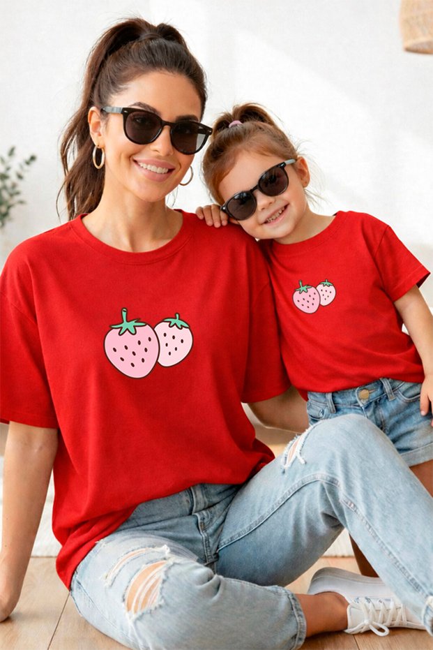 Mother Daughter 100% Cotton T-Shirt Mama Mini Mother Daughter Single Price