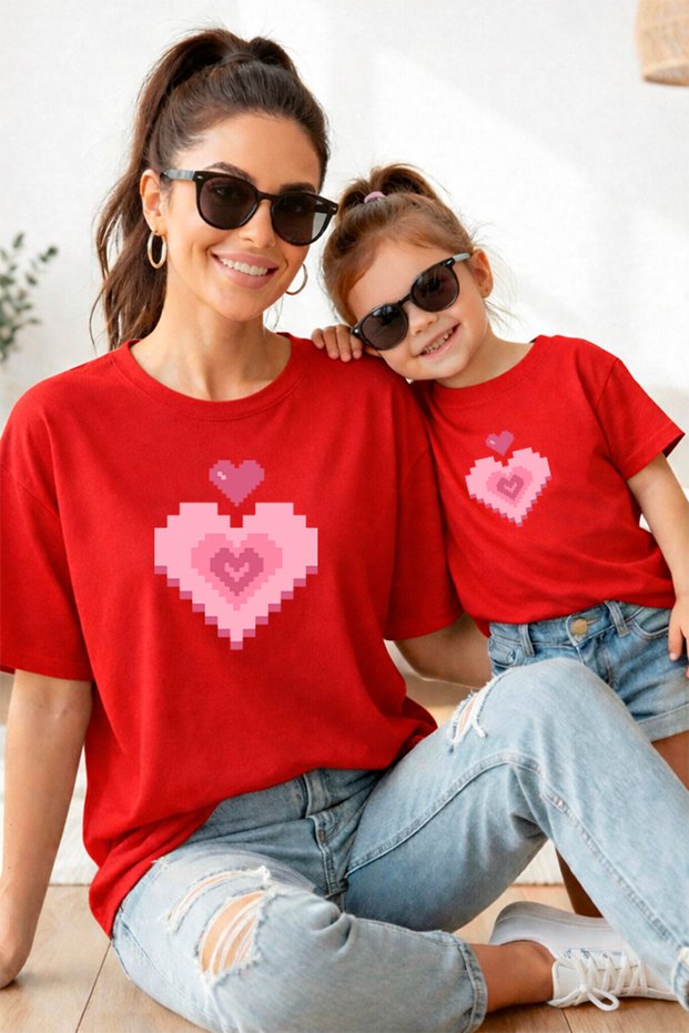 Mother Daughter 100% Cotton T-Shirt Mama Mini Mother Daughter Single Price