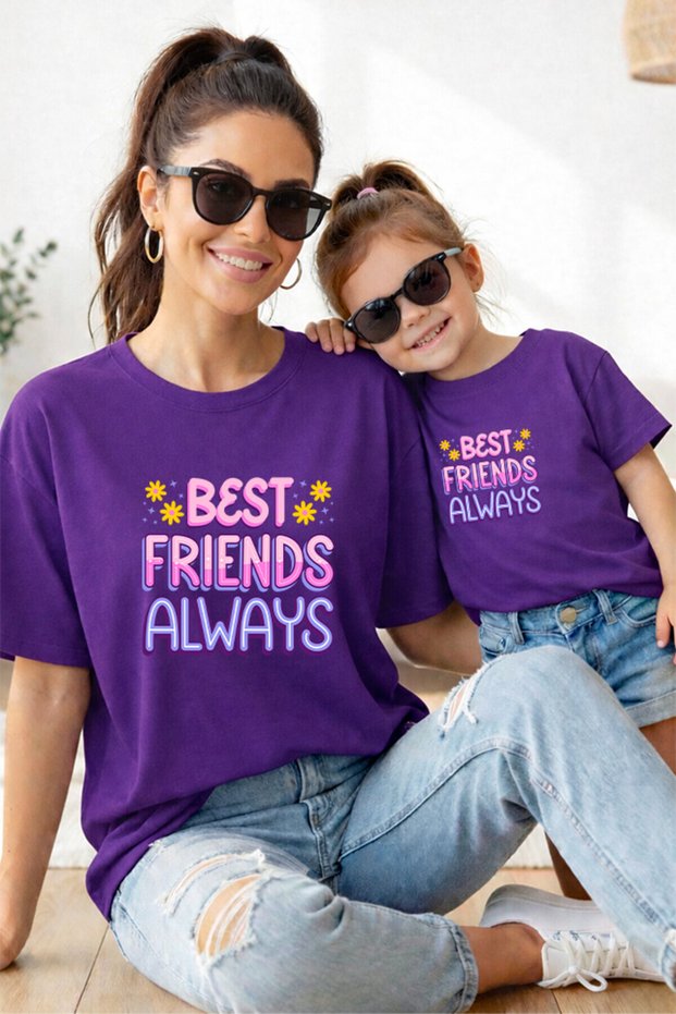 Mother Daughter 100% Cotton T-Shirt Mama Mini Mother Daughter Single Price