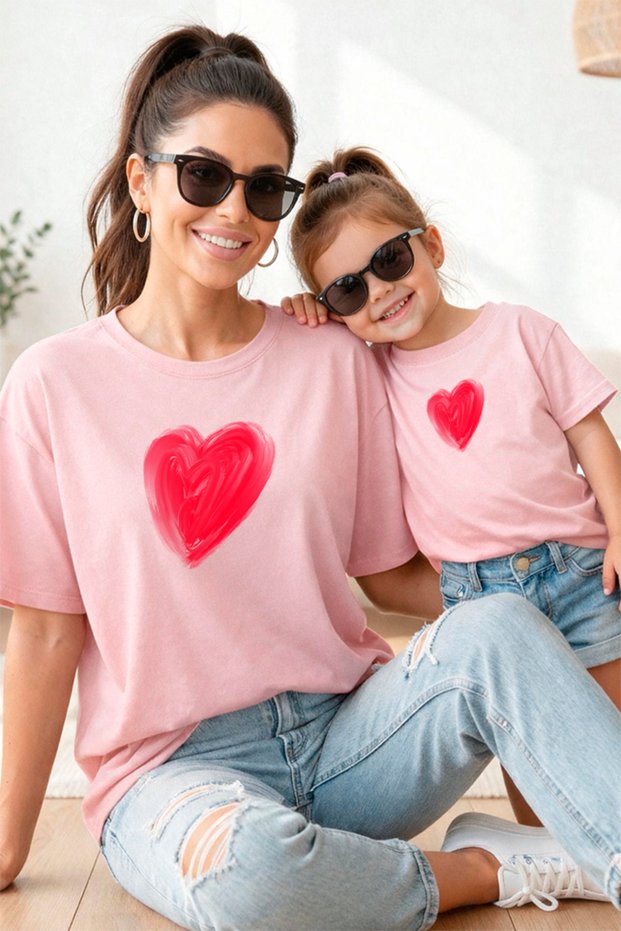 Mother Daughter 100% Cotton T-Shirt Mama Mini Mother Daughter Single Price