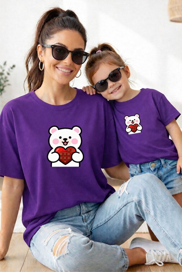 Mother Daughter 100% Cotton T-Shirt Mama Mini Mother Daughter Single Price