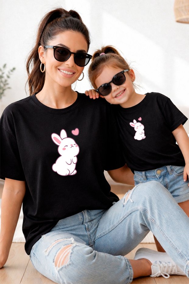 Mother Daughter 100% Cotton T-Shirt Mama Mini Mother Daughter Single Price