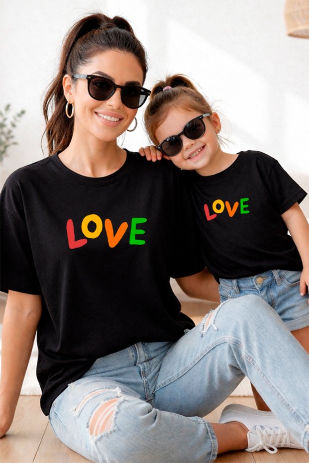 Mother Daughter 100% Cotton T-Shirt Mama Mini Mother Daughter Single Price