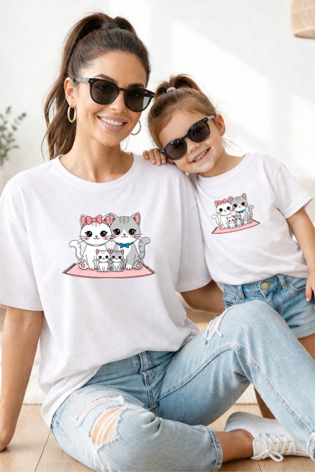 Mother Daughter 100% Cotton T-Shirt Mama Mini Mother Daughter Single Price