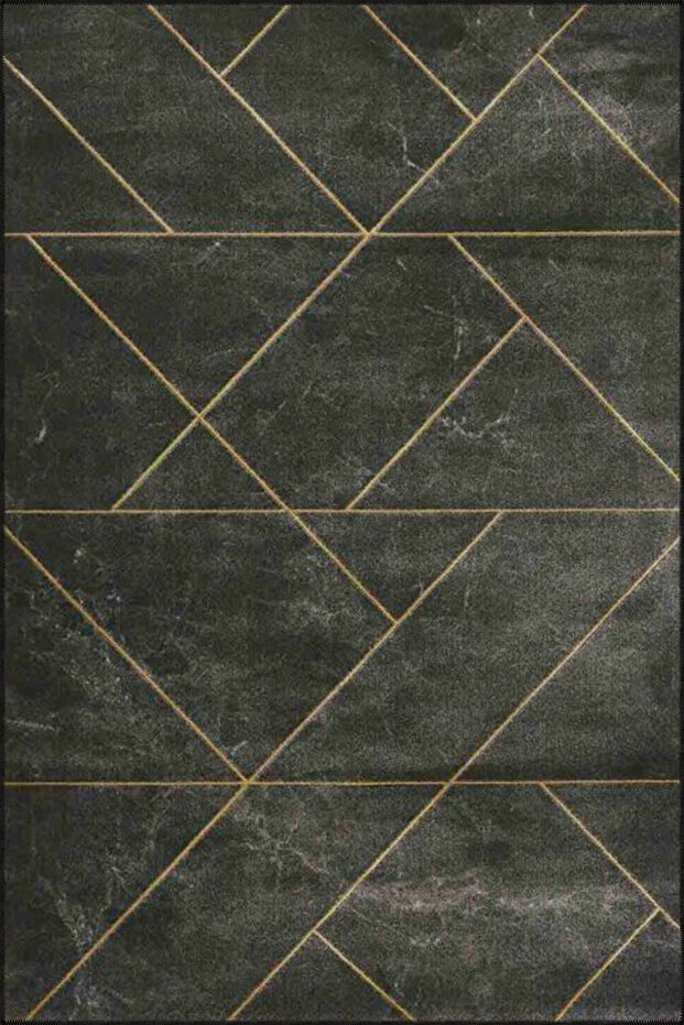 Striped Stone Patterned Woven Base Carpet and Washable Carpet Miravip10132