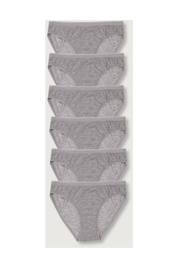 Women's Gray 6-Pack Bikini Panties Elf568T0635Ccm6-Gray-Standard