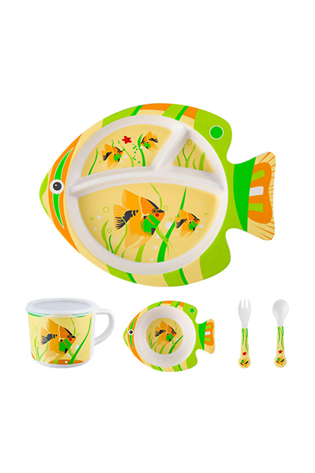 طقم أدوات مائدة كرتوني مكون من 5 قطع - 1