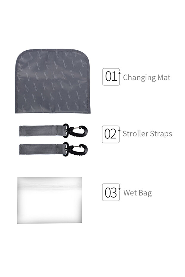 حقيبة حفاضات مزودة بحزام لعربة الأطفال - 3