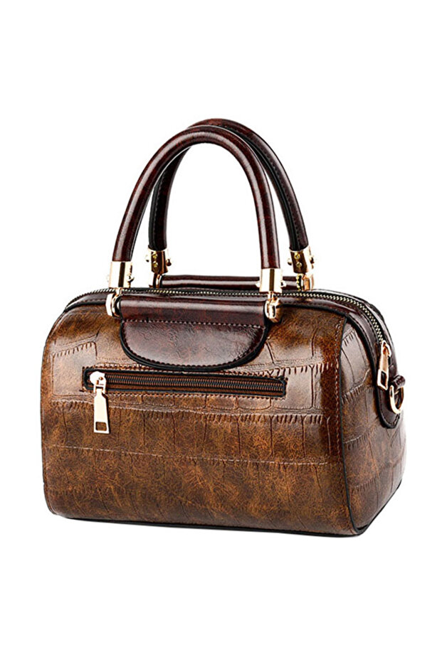 حقيبة كتف أنيقة بنية اللون - 2