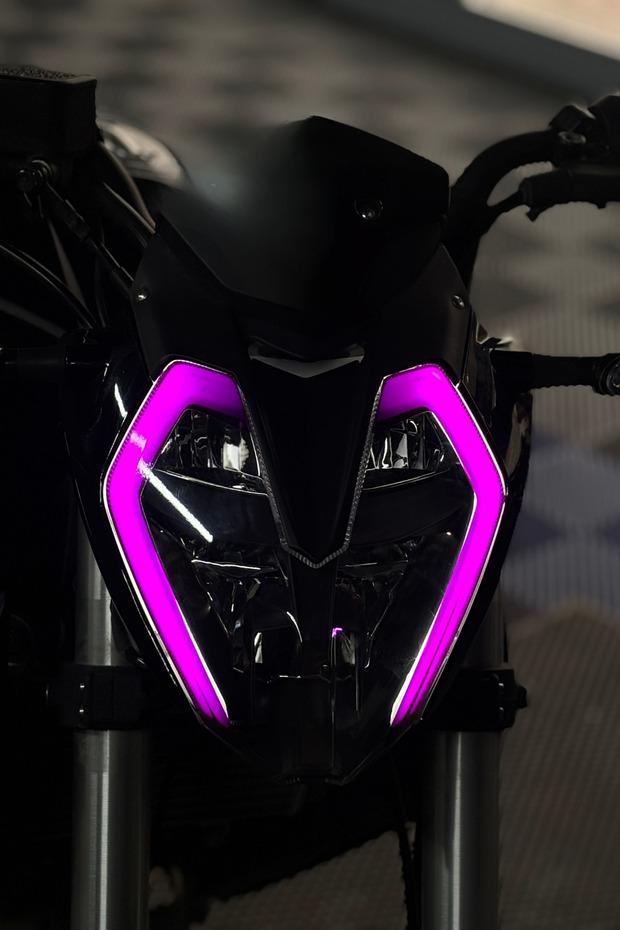 Benelli 125S and Rks Rk125 Compatible Purple Color Headlight Design Film Sticker Set (Right and Left)