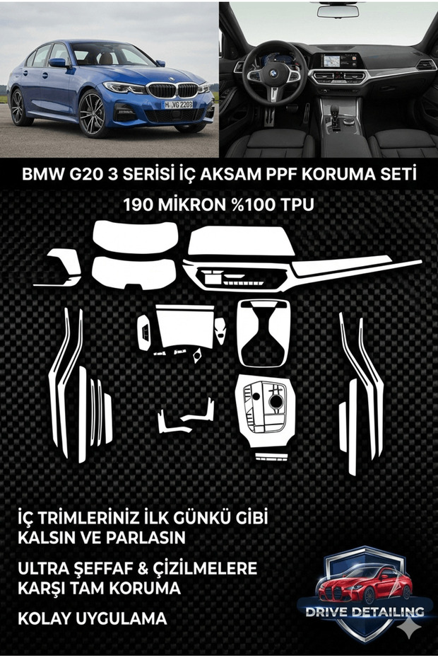 G20 3 Series Interior Trim Ppf Coating 100% Tpu 190 Micron for 19-22 Models