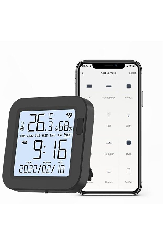 Smart IR Remote Control with Temperature Humidity Tuya Wifi Universal Infrared Remote with Ti