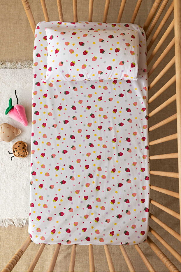 100% Cotton Ranforce Elastic Sheet Set 80X140 Sheet 35X45 Pillowcase