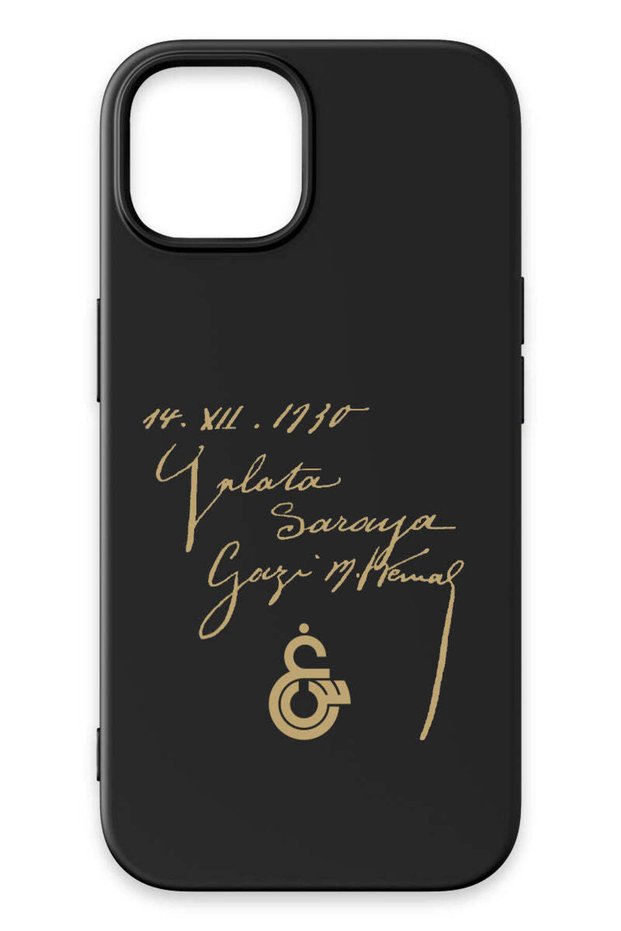 iPhone 14 Compatible Ataturk Signature Black Silicone Licensed Phone Case