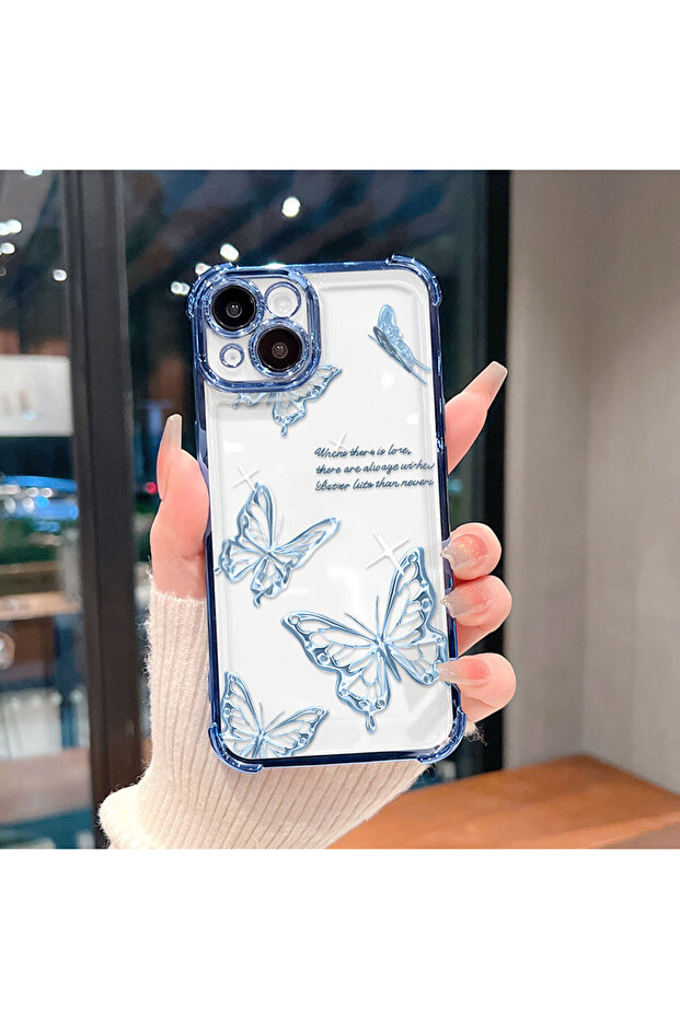 Redmi Note 14 Compatible, Butterfly-Printed Patterned, Shockproof Phone Case - 5