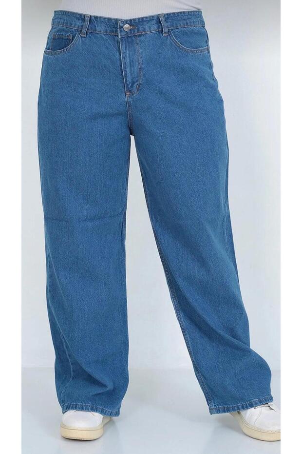 New Season Battal Size Shape-Defining Flexible Women's Palazzo Jeans