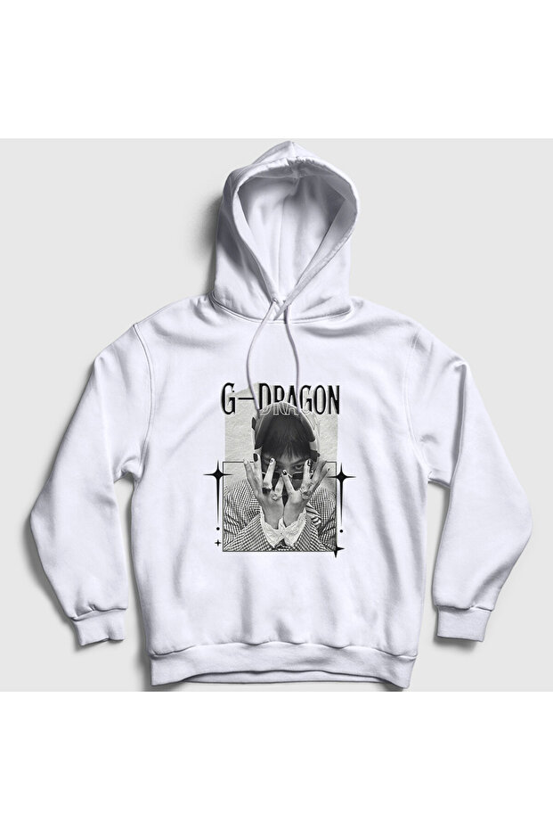 Unisex White Rings G-Dragon Hooded Sweatshirt 598907Tt