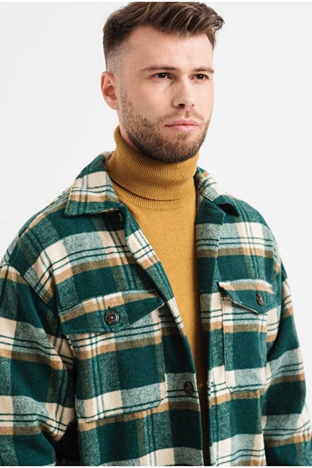 Checkered shirt jacket - 4