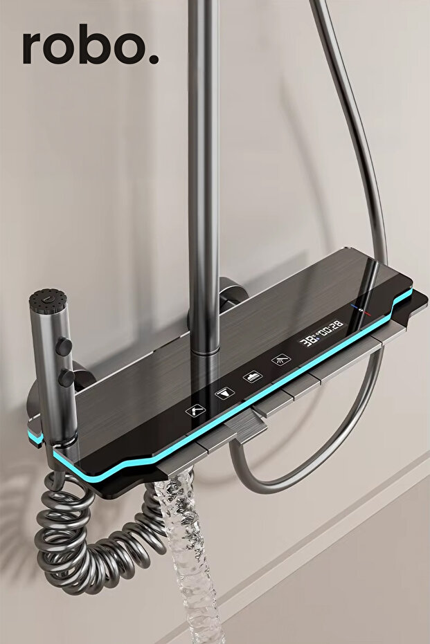 ROBO A80015 Yeni nesil Ambiyans ışıklı Led göstergeli Dijital Duş Sistemi