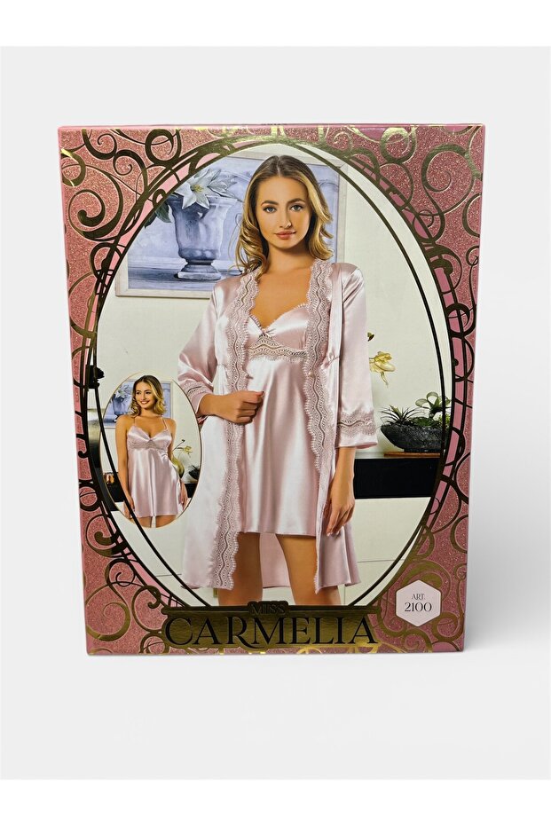 2-Piece Nightgown and Dressing Gown Set 2100 (Ekru)