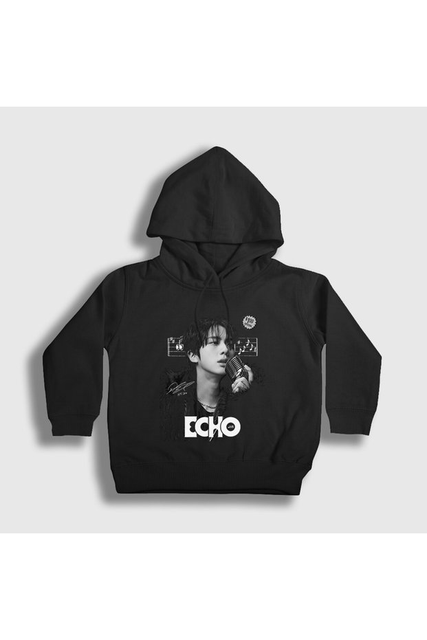 Unisex Kids Black Sign Echo Kim Seok Jin Bts Hooded Sweatshirt 599082Tt