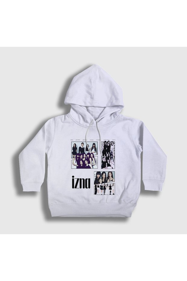 Unisex Kids White Girlgroup Izna Izna Hooded Sweatshirt 597208Tt