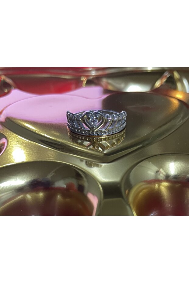 925 Silver Crown Ring, M 55