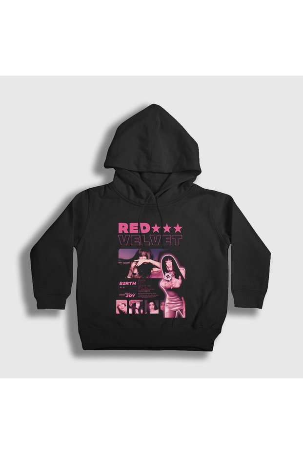 Unisex Kids Black Irene Seulgi Wendy Yeri Joy Red Velvet Hooded Sweatshirt 597678Tt
