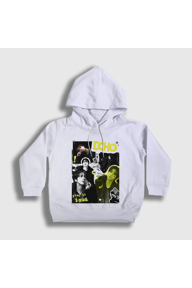 Unisex Kids White Loud Echo Kim Seok Jin Bts Hooded Sweatshirt 598367Tt