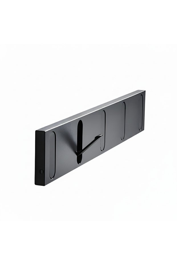 Folding Clothes Rack, 6 Hooks, Slim Design, Black