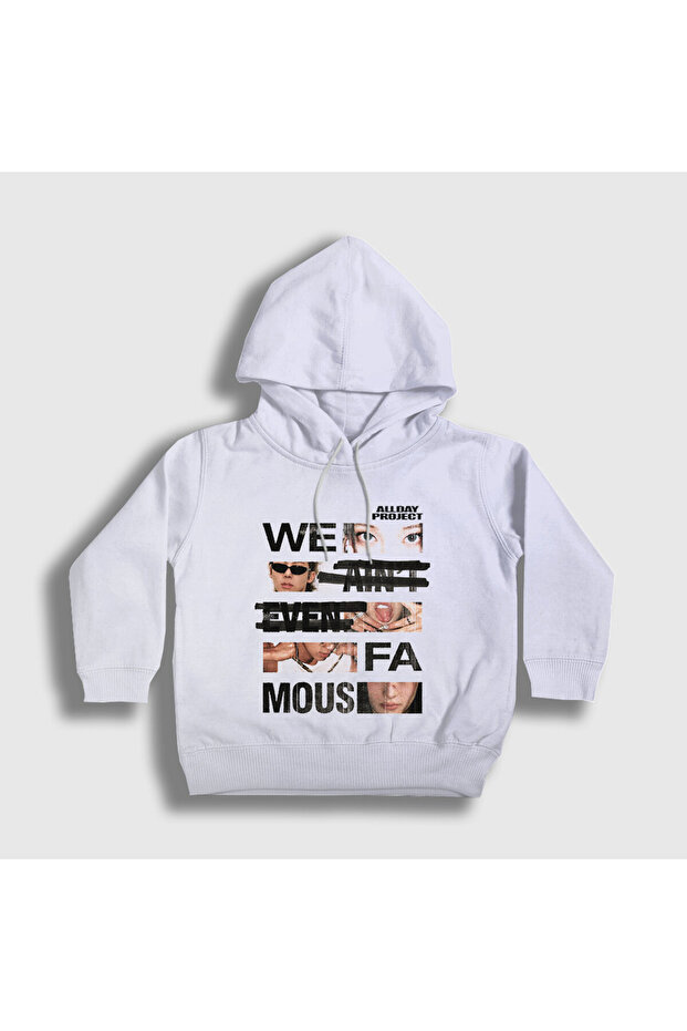 Unisex Kids White Famous K-Pop Allday Project Hooded Sweatshirt 596978Tt