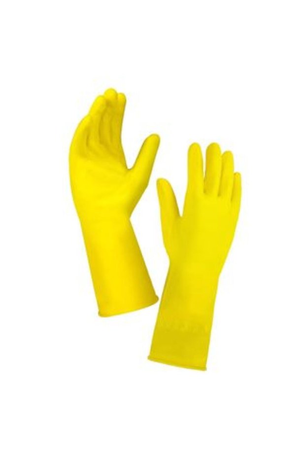 Yellow Latex Kitchen Gloves