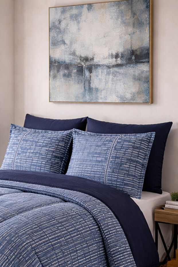 طقم نوم مودرا مزدوج - أزرق - 5